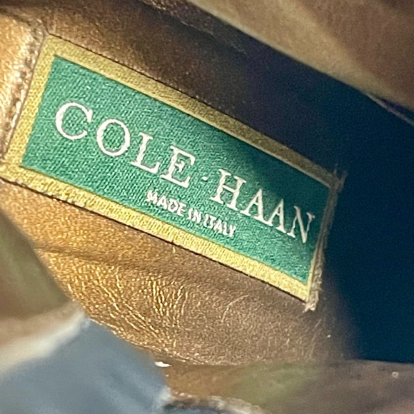 Cole Haan Gray Suede Side Zip Heeled Ankle Boots Sz8.5 Made in Italy - Picture 11 of 11